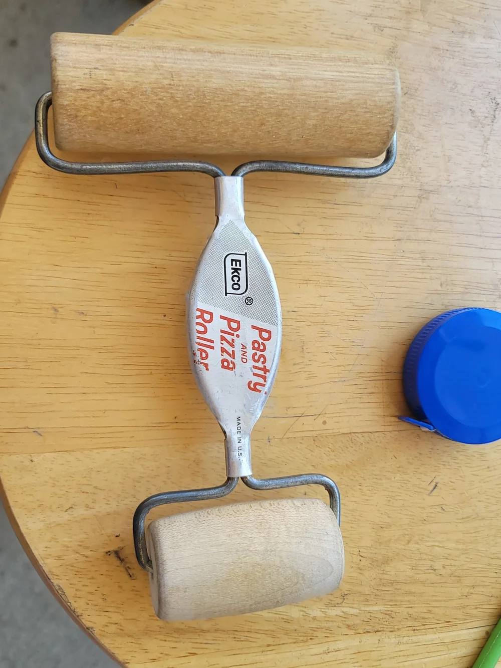 Vintage Ekco Pastry and Pizza Roller - Natural Wood Rollers